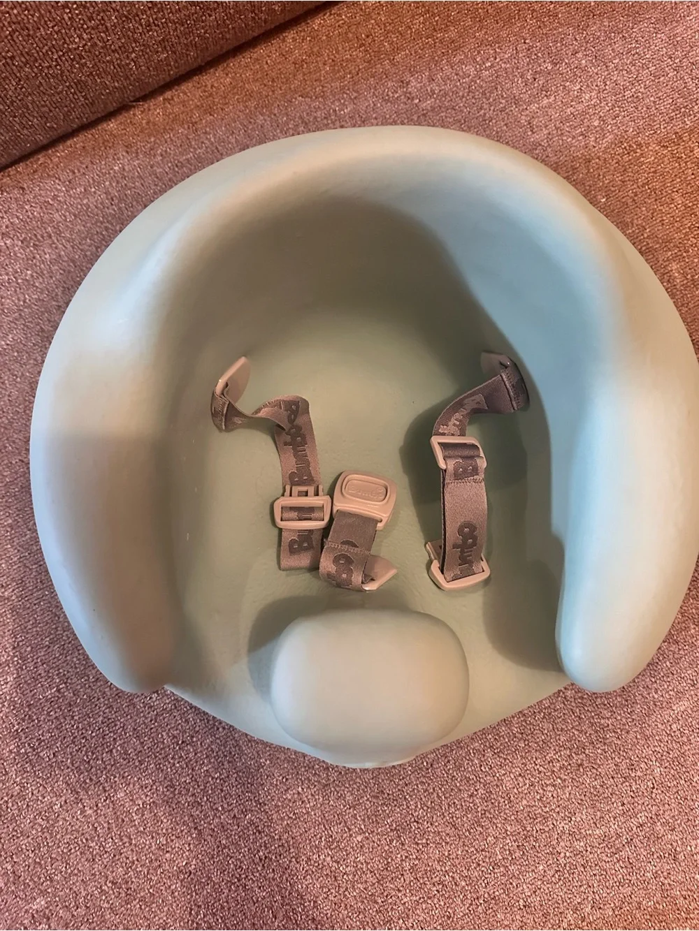 Bumbo Sage Green Baby Floor Seat with Front Support and Safety Strap